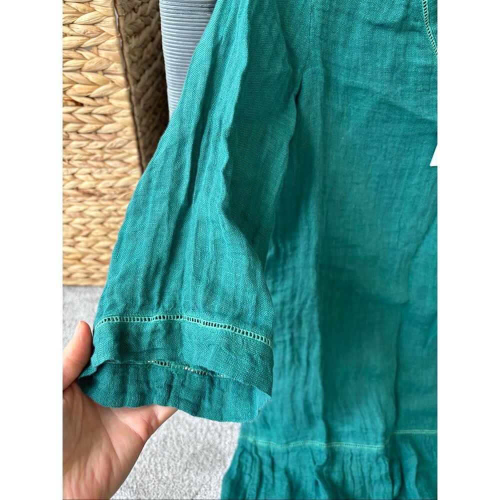 NWT Brora linen ruffle hem tunic, size 6 $168 C26 - Picture 5 of 11